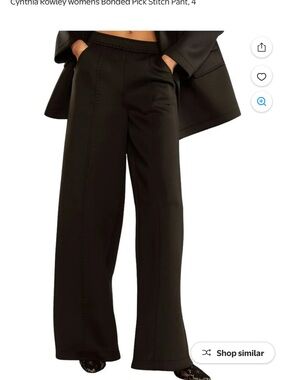Cynthia Rowley Black Wide-Leg Bonded Pants